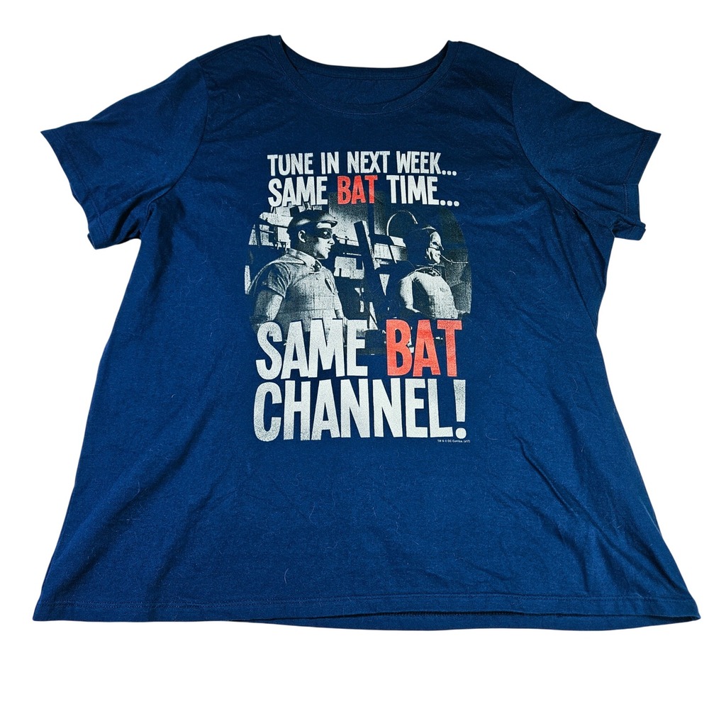 DC Comics Blue Batman 1966 TV Show Graphic T-Shirt 3X Retro Same Bat Channel Tee